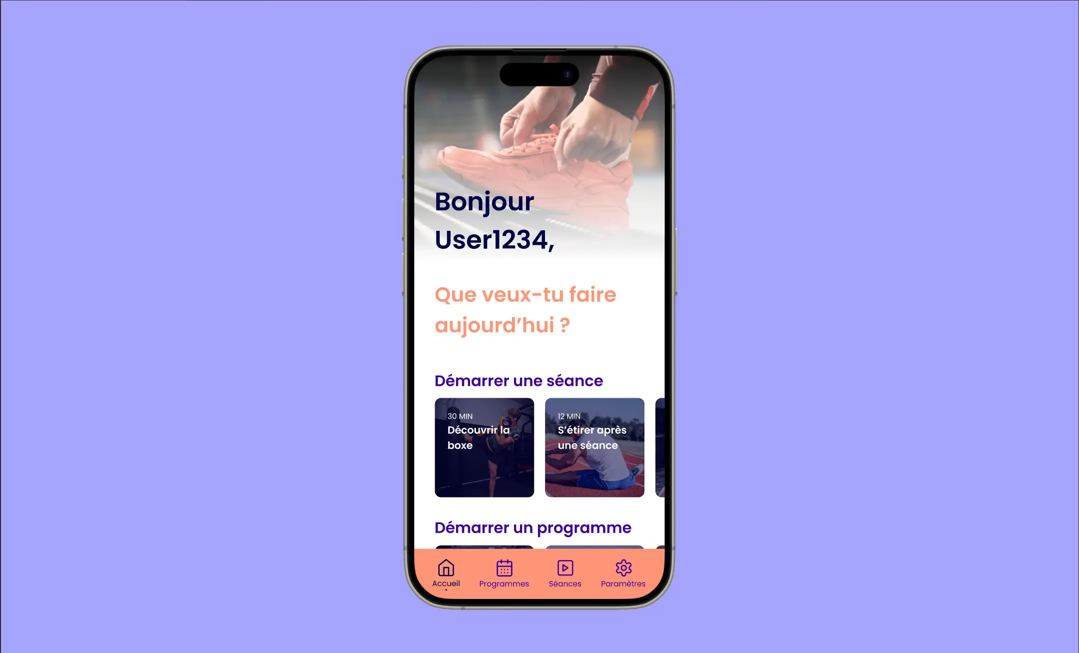 Projet : Application de sport